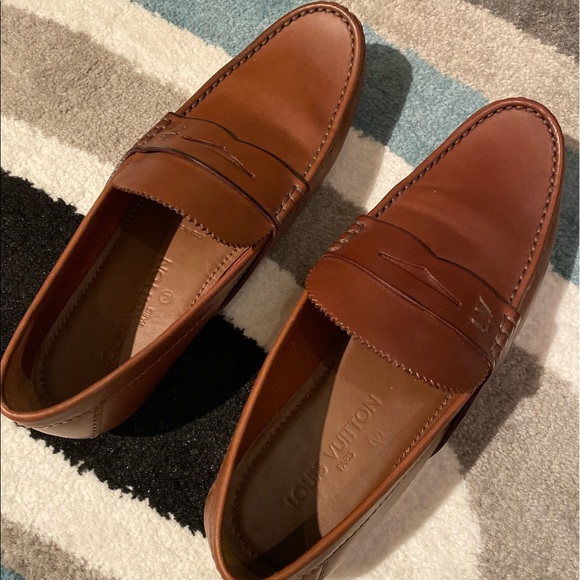 New LV Mens Contest Car Leather Loafers 8.5 FA0162 - Picture 1 of 8